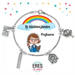 Pulsera Lo hicimos juntos Profesora plata 925mm